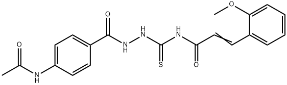 N-({2-[4-(acetylamino)benzoyl]hydrazino}carbonothioyl)-3-(2-methoxyphenyl)acrylamide Struktur