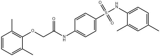 2-(2,6-dimethylphenoxy)-N-[4-[(2,4-dimethylphenyl)sulfamoyl]phenyl]acetamide Struktur