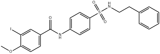 3-iodo-4-methoxy-N-(4-{[(2-phenylethyl)amino]sulfonyl}phenyl)benzamide Struktur