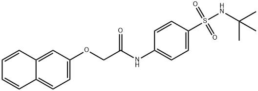 N-[4-(tert-butylsulfamoyl)phenyl]-2-naphthalen-2-yloxyacetamide Struktur