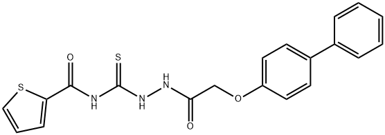 N-({2-[(4-biphenylyloxy)acetyl]hydrazino}carbonothioyl)-2-thiophenecarboxamide Struktur