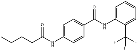 4-(pentanoylamino)-N-[2-(trifluoromethyl)phenyl]benzamide Struktur