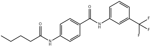 4-(pentanoylamino)-N-[3-(trifluoromethyl)phenyl]benzamide Struktur