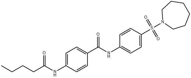 N-[4-(azepan-1-ylsulfonyl)phenyl]-4-(pentanoylamino)benzamide Struktur