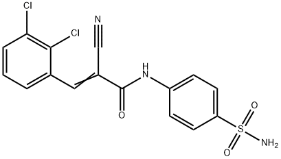 (E)-2-cyano-3-(2,3-dichlorophenyl)-N-(4-sulfamoylphenyl)prop-2-enamide Struktur