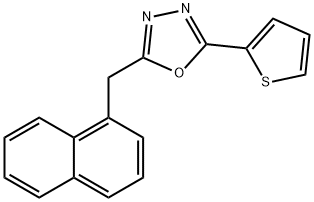 2-(naphthalen-1-ylmethyl)-5-thiophen-2-yl-1,3,4-oxadiazole Struktur