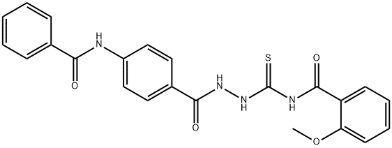 N-[[(4-benzamidobenzoyl)amino]carbamothioyl]-2-methoxybenzamide Struktur