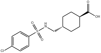 4-[[(4-chlorophenyl)sulfonylamino]methyl]cyclohexanecarboxylic acid Struktur