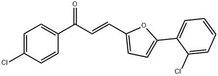 1-(4-Chloro-phenyl)-3-[5-(2-chloro-phenyl)-furan-2-yl]-propenone Struktur