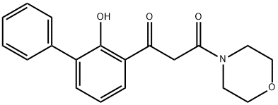 1-(2-hydroxybiphenyl-3-yl)-3-morpholinopropane-1,3-dione Struktur