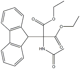 Propanedioic acid, 2-(acetylamino)-2-(9H-fluoren-9-yl)-,1,3-diethyl ester Struktur