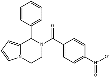 (4-nitrophenyl)-(1-phenyl-3,4-dihydro-1H-pyrrolo[1,2-a]pyrazin-2-yl)methanone Struktur