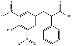 3-(4-Hydroxy-3,5-dinitro-phenyl)-2-phenyl-propionic acid Struktur