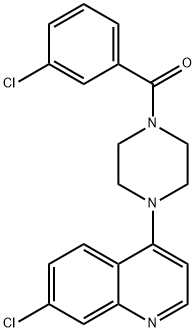 (3-chlorophenyl)-[4-(7-chloroquinolin-4-yl)piperazin-1-yl]methanone Struktur