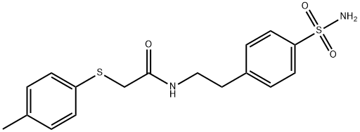 2-(4-methylphenyl)sulfanyl-N-[2-(4-sulfamoylphenyl)ethyl]acetamide Struktur