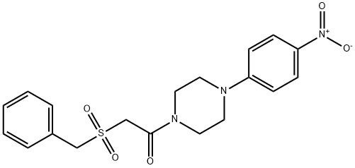 2-benzylsulfonyl-1-[4-(4-nitrophenyl)piperazin-1-yl]ethanone Struktur