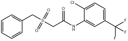 2-benzylsulfonyl-N-[2-chloro-5-(trifluoromethyl)phenyl]acetamide Struktur