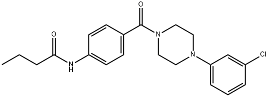 N-[4-[4-(3-chlorophenyl)piperazine-1-carbonyl]phenyl]butanamide Struktur