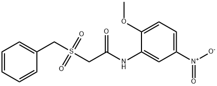 2-benzylsulfonyl-N-(2-methoxy-5-nitrophenyl)acetamide Struktur