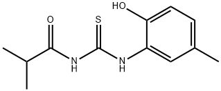 N-[(2-hydroxy-5-methylphenyl)carbamothioyl]-2-methylpropanamide Struktur