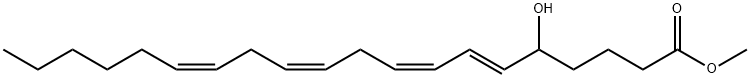 6,8,11,14-Eicosatetraenoic acid, 5-hydroxy-, methyl ester, (6E,8Z,11Z,14Z)- Struktur