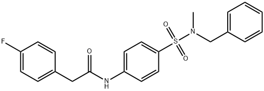 N-{4-[benzyl(methyl)sulfamoyl]phenyl}-2-(4-fluorophenyl)acetamide Struktur