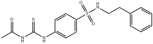 N-{[(4-{[(2-phenylethyl)amino]sulfonyl}phenyl)amino]carbonothioyl}acetamide Struktur