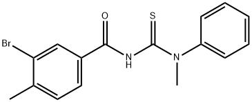 3-bromo-4-methyl-N-{[methyl(phenyl)amino]carbonothioyl}benzamide Struktur