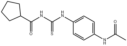 N-({[4-(acetylamino)phenyl]amino}carbonothioyl)cyclopentanecarboxamide Struktur