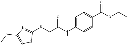 ethyl 4-[[2-[(3-methylsulfanyl-1,2,4-thiadiazol-5-yl)sulfanyl]acetyl]amino]benzoate Struktur