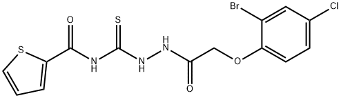 N-[[[2-(2-bromo-4-chlorophenoxy)acetyl]amino]carbamothioyl]thiophene-2-carboxamide Struktur