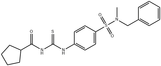 N-{[(4-{[benzyl(methyl)amino]sulfonyl}phenyl)amino]carbonothioyl}cyclopentanecarboxamide Struktur