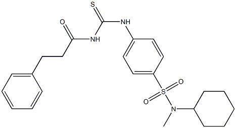 N-{[(4-{[cyclohexyl(methyl)amino]sulfonyl}phenyl)amino]carbonothioyl}-3-phenylpropanamide Struktur