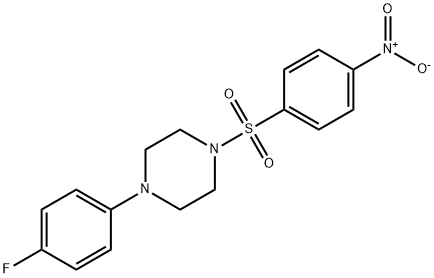 1-(4-fluorophenyl)-4-(4-nitrophenyl)sulfonylpiperazine Struktur