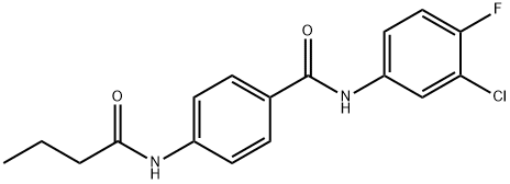 4-(butyrylamino)-N-(3-chloro-4-fluorophenyl)benzamide Struktur