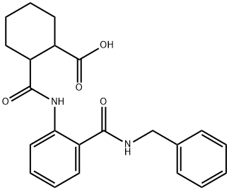 2-[[2-(benzylcarbamoyl)phenyl]carbamoyl]cyclohexane-1-carboxylic acid Struktur