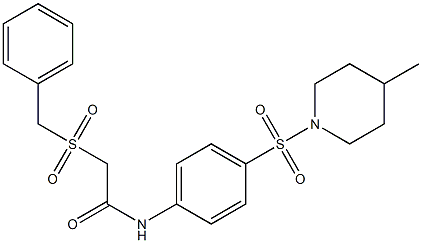 2-benzylsulfonyl-N-[4-(4-methylpiperidin-1-yl)sulfonylphenyl]acetamide Struktur