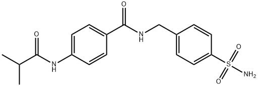 4-(2-methylpropanoylamino)-N-[(4-sulfamoylphenyl)methyl]benzamide Struktur