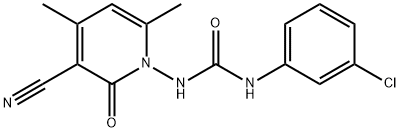 1-(3-chlorophenyl)-3-(3-cyano-4,6-dimethyl-2-oxopyridin-1-yl)urea Struktur