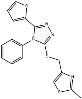 5-(2-furyl)-4-phenyl-4H-1,2,4-triazol-3-yl (2-methyl-1,3-thiazol-4-yl)methyl sulfide Struktur