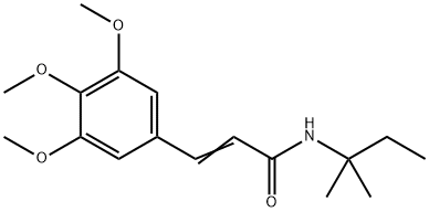 (E)-N-(2-methylbutan-2-yl)-3-(3,4,5-trimethoxyphenyl)prop-2-enamide Struktur