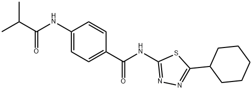 N-(5-cyclohexyl-1,3,4-thiadiazol-2-yl)-4-[(2-methylpropanoyl)amino]benzamide Struktur