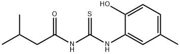 N-[(2-hydroxy-5-methylphenyl)carbamothioyl]-3-methylbutanamide Struktur