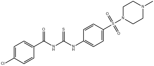 4-chloro-N-[[4-(4-methylpiperazin-1-yl)sulfonylphenyl]carbamothioyl]benzamide Struktur