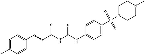 (E)-3-(4-methylphenyl)-N-[[4-(4-methylpiperazin-1-yl)sulfonylphenyl]carbamothioyl]prop-2-enamide Struktur