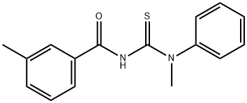 3-methyl-N-{[methyl(phenyl)amino]carbonothioyl}benzamide Struktur