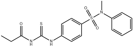 N-[[4-[methyl(phenyl)sulfamoyl]phenyl]carbamothioyl]propanamide Struktur