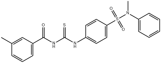 3-methyl-N-{[(4-{[methyl(phenyl)amino]sulfonyl}phenyl)amino]carbonothioyl}benzamide Struktur