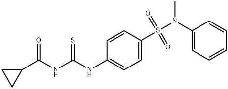 N-[[4-[methyl(phenyl)sulfamoyl]phenyl]carbamothioyl]cyclopropanecarboxamide Struktur