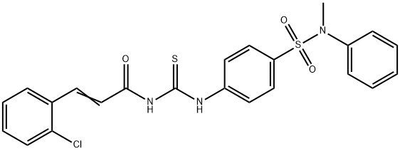 3-(2-chlorophenyl)-N-{[(4-{[methyl(phenyl)amino]sulfonyl}phenyl)amino]carbonothioyl}acrylamide Struktur